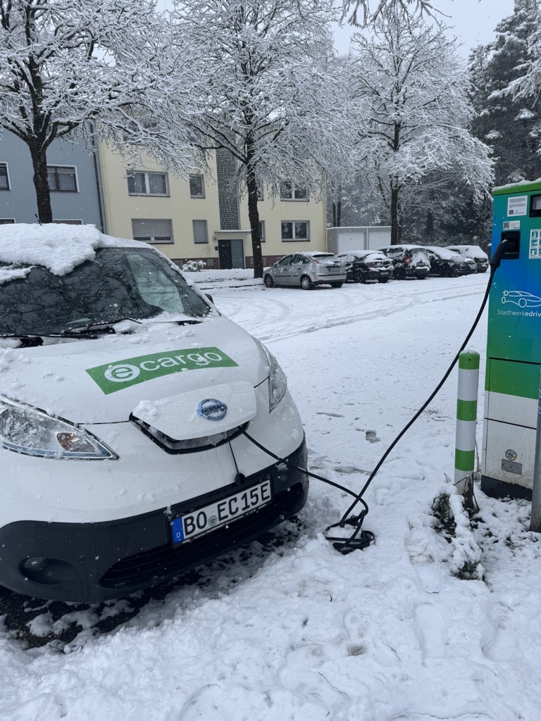 e-cargo Fahrzeug im Schnee